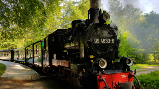 Binz: Fahrt mit der Dampfeisenbahn